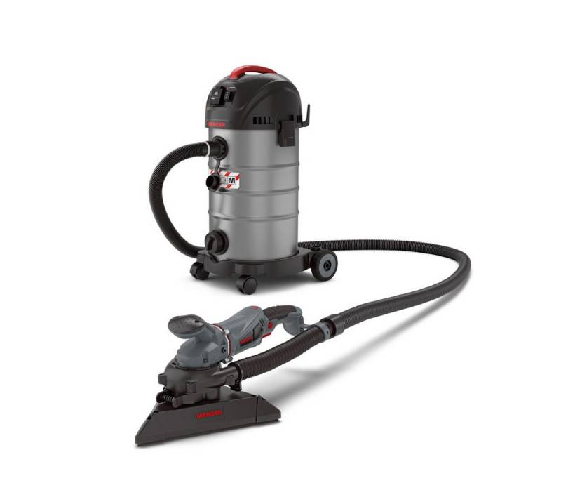 MENZER Trockenbauschleifer TSW 225 + VCM 330, max. 1950 U/min, (Set), mit Wechselkopfsystem, Set mit Sicherheitssauger, Nass-Trocken-Sauger von MENZER