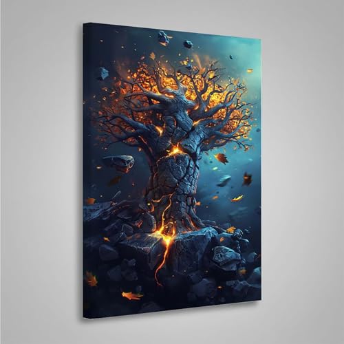 5D Diamant Painting Bilder Baum Diamond Painting Erwachsene Fisch DIY Runden Mosaikherstellung Basteln Erwachsene Anfänger Set für Heim Schlafzimmer Wand Deko Wohnzimmer, Geschenke 70x95cm PjY4654 X-W von MEOSUEWI