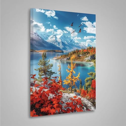 5D Diamant Painting Bilder Baum Diamond Painting Erwachsene Landschaft DIY Runden Mosaikherstellung Basteln Erwachsene Anfänger Set für Heim Schlafzimmer Wand Deko, Geschenke 60x80cm PjY3116 E-W von MEOSUEWI