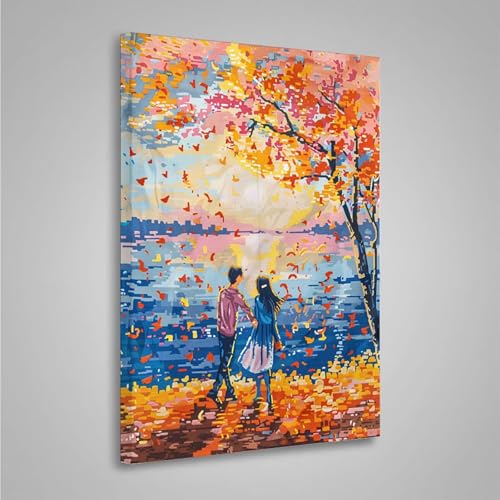 5D Diamant Painting Bilder Blätter Diamond Painting Erwachsene Ozean DIY Runden Mosaikherstellung Basteln Erwachsene Anfänger Set für Heim Schlafzimmer Wand Deko, Geschenke 60x80cm PjY3506 K-J von MEOSUEWI