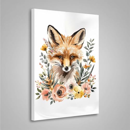 5D Diamant Painting Bilder Blume Diamond Painting Erwachsene Fuchs DIY Runden Mosaikherstellung Basteln Erwachsene Anfänger Set für Heim Schlafzimmer Wand Deko, Geschenke (50x70cm) PjY8342 W-G von MEOSUEWI