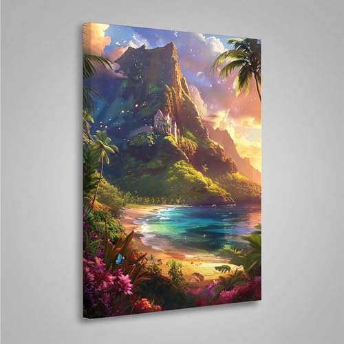5D Diamant Painting Bilder Blume Diamond Painting Erwachsene Landschaft DIY Runden Mosaikherstellung Basteln Erwachsene Anfänger Set für Heim Schlafzimmer Wand Deko, Geschenke (80x110cm) PjY5576 L-X von MEOSUEWI