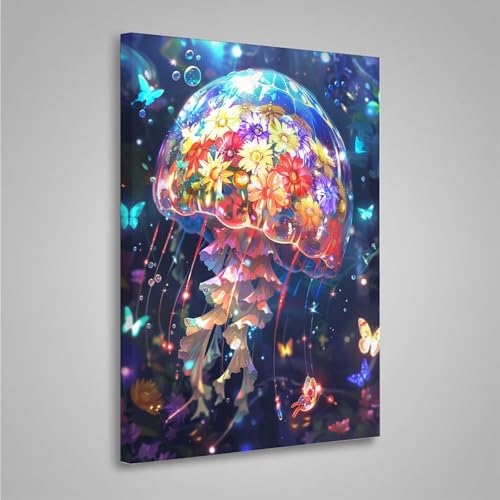 5D Diamant Painting Bilder Blume Diamond Painting Erwachsene Schmetterling DIY Runden Mosaikherstellung Basteln Erwachsene Anfänger Set für Heim Schlafzimmer Wand Deko, Geschenke (70x95cm) PjY7258 M-L von MEOSUEWI