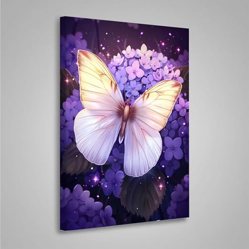 5D Diamant Painting Bilder Blume Diamond Painting Erwachsene Schmetterling DIY Runden Mosaikherstellung Basteln Erwachsene Anfänger Set für Heim Schlafzimmer Wand Deko, Geschenke 20x30cm PjY5492 R-2 von MEOSUEWI