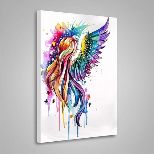 5D Diamant Painting Bilder Frau Diamond Painting Erwachsene Flügel DIY Runden Mosaikherstellung Basteln Erwachsene Anfänger Set für Heim Schlafzimmer Wand Deko, Geschenke (20x30cm) PjY3680 3-8 von MEOSUEWI