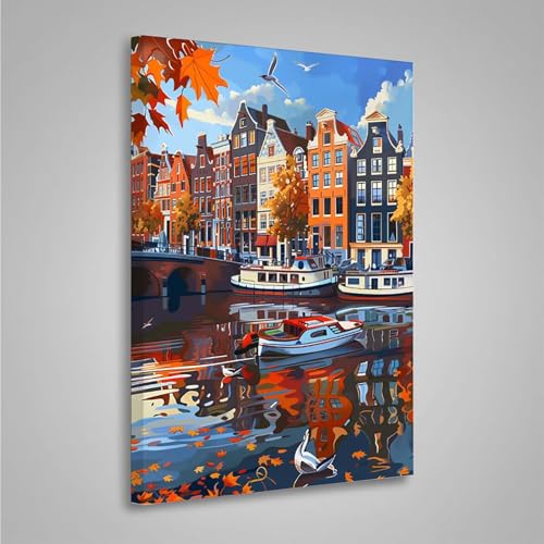 5D Diamant Painting Bilder Haus Diamond Painting Erwachsene Blätter DIY Runden Mosaikherstellung Basteln Erwachsene Anfänger Set für Heim Schlafzimmer Wand Deko, Geschenke (60x80cm) PjY3414 P-P von MEOSUEWI