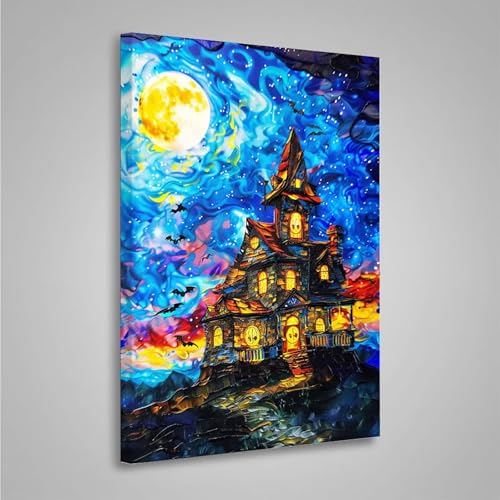 5D Diamant Painting Bilder Haus Diamond Painting Erwachsene Himmel DIY Runden Mosaikherstellung Basteln Erwachsene Anfänger Set für Heim Schlafzimmer Wand Deko, Geschenke (20x30cm) PjY7620 9-4 von MEOSUEWI