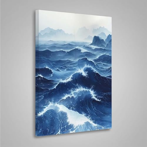 5D Diamant Painting Bilder Meereswellen Diamond Painting Erwachsene Ozean DIY Runden Mosaikherstellung Basteln Erwachsene Anfänger Set für Heim Schlafzimmer Wand Deko, Geschenke (50x70cm) PjY4292 B-U von MEOSUEWI