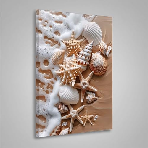 5D Diamant Painting Bilder Muschel Diamond Painting Erwachsene Seestern DIY Runden Mosaikherstellung Basteln Erwachsene Anfänger Set für Heim Schlafzimmer Wand Deko, Geschenke (80x110cm) PjY4966 A-4 von MEOSUEWI