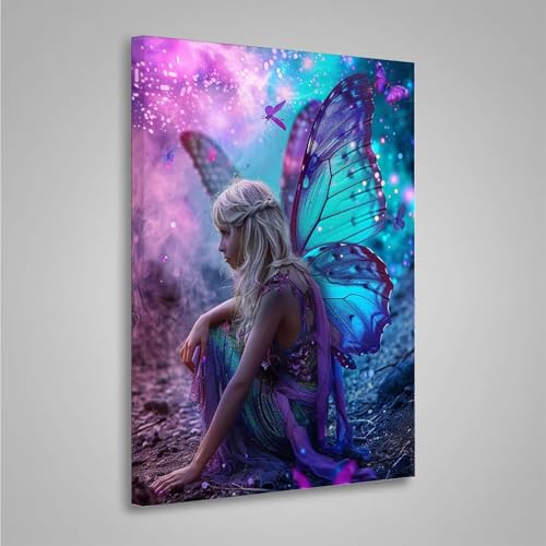 5D Diamant Painting Bilder Schmetterling Diamond Painting Erwachsene Frau DIY Runden Mosaikherstellung Basteln Erwachsene Anfänger Set für Heim Schlafzimmer Wand Deko, Geschenke (70x95cm) PjY7722 7-R von MEOSUEWI
