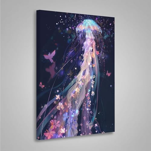 5D Diamant Painting Bilder Schmetterling Diamond Painting Erwachsene Qualle DIY Runden Mosaikherstellung Basteln Erwachsene Anfänger Set für Schlafzimmer Wand Deko, Geschenke (30x40cm) PjY7268 V-2 von MEOSUEWI