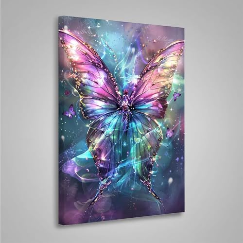5D Diamant Painting Bilder Schmetterling Diamond Painting Erwachsene Tier DIY Runden Mosaikherstellung Basteln Erwachsene Anfänger Set für Heim Schlafzimmer Wand Deko, Geschenke (20x30cm) PjY7218 9-D von MEOSUEWI