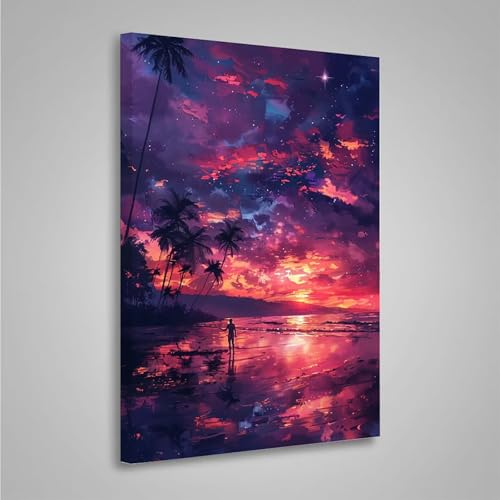 5D Diamant Painting Bilder Sonnenuntergang Diamond Painting Erwachsene Landschaft Runden Mosaikherstellung Basteln Erwachsene Anfänger Set für Schlafzimmer Wand Deko, Geschenke (30x40cm) PjY3522 Q-3 von MEOSUEWI