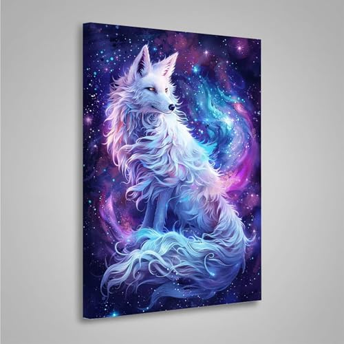 5D Diamant Painting Bilder Tier Diamond Painting Erwachsene Fuchs DIY Runden Mosaikherstellung Basteln Erwachsene Anfänger Set für Heim Schlafzimmer Wand Deko Wohnzimmer, Geschenke 70x95cm PjY3056 T-9 von MEOSUEWI