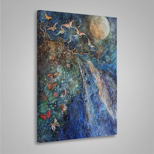 5D Diamant Painting Bilder Vogel Diamond Painting Erwachsene Mond DIY Runden Mosaikherstellung Basteln Erwachsene Anfänger Set für Heim Schlafzimmer Wand Deko Wohnzimmer, Geschenke 30x40cm PjY2992 4-G von MEOSUEWI