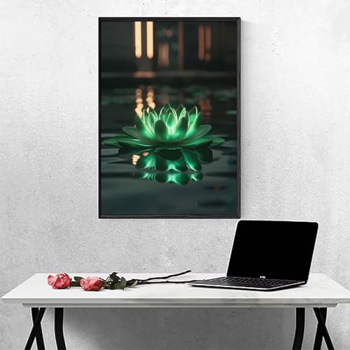 Blume Diamond Painting Grün Diamant Painting Bilder Erwachsene Bastelset, DIY Diamond Art Runder Vollbohrer Diamanten Kinder Malerei Stickerei Kreuzstich, Dekoration, Geschenk 30x40cm PJY8 7-9 Blume Diamond Painting Grün Diamant Painting Bilder Erwachsene Bastelset, DIY Diamond Art Runder Vollbohrer Diamanten Kinder Malerei Stickerei Kreuzstich, Dekoration, Geschenk 30x40cm PJY8 7-9 von MEOSUEWI