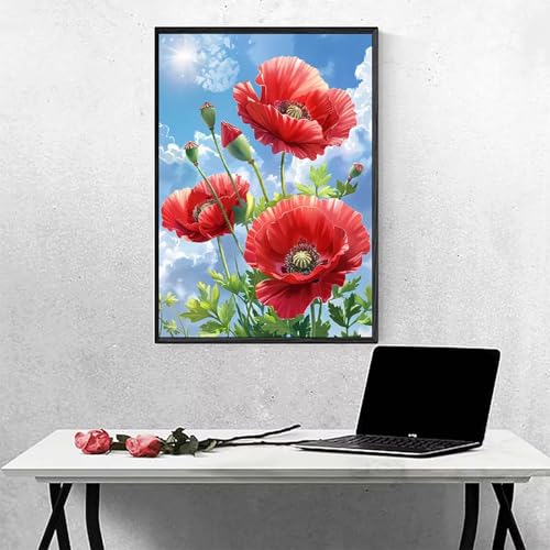 Diamond Painting Blume Diamond Painting Erwachsen Himmel Basteln für Erwachsene, Vollbohrer Diamant Malerei Set, Diamant Kunst Malerei Stickerei Set, Wanddeko Deko, Geschenke （30x40cm） PJY3 P-7 von MEOSUEWI