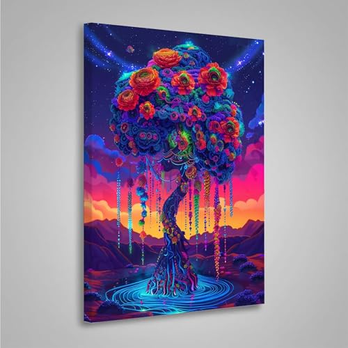 Diamond Painting Erwachsene Abstrakt 5D Diamond Painting Full Drill Baum Diamant Malerei Bilder DIY Diamont Art Stickerei Set Geeignet Als Geschenk, Zur Entspannung und Wanddeko (30x40cm) PjY4437 O-O von MEOSUEWI