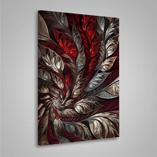 Diamond Painting Erwachsene Abstrakt 5D Diamond Painting Full Drill Blätter Diamant Malerei Bilder DIY Diamont Art Stickerei Set Geeignet Geschenk, Zur Entspannung und Wanddeko (60x80cm) PjY4537 1-J von MEOSUEWI