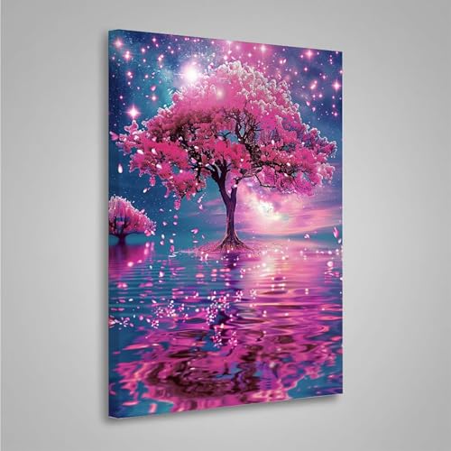 Diamond Painting Erwachsene Blume 5D Diamond Painting Full Drill Baum Diamant Malerei Bilder DIY Diamont Art Stickerei Set Geeignet Als Geschenk, Zur Entspannung und Wanddeko (30x40cm) PjY5145 4-Z von MEOSUEWI
