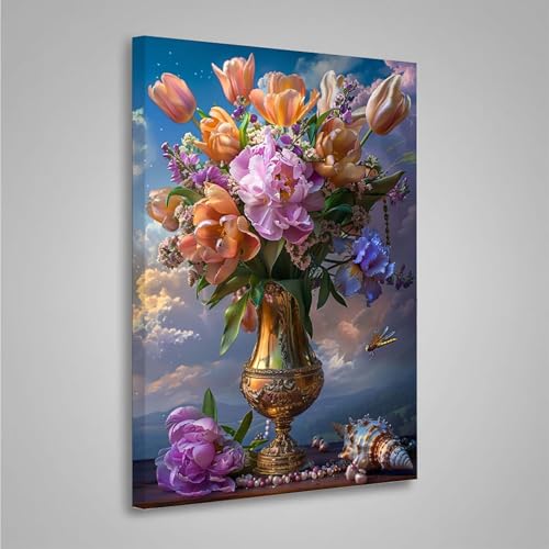 Diamond Painting Erwachsene Blume 5D Diamond Painting Full Drill Blumen Diamant Malerei Bilder DIY Diamont Art Stickerei Set Geeignet Als Geschenk, Zur Entspannung und Wanddeko (60x80cm) PjY7209 K-C von MEOSUEWI