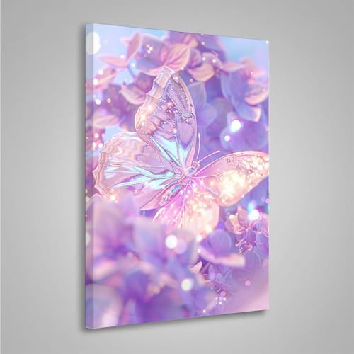 Diamond Painting Erwachsene Blume 5D Diamond Painting Full Drill Schmetterling Diamant Malerei Bilder DIY Diamont Art Stickerei Set Geeignet Geschenk, Zur Entspannung und Wanddeko 20x30cm PjY5455 U-1 von MEOSUEWI