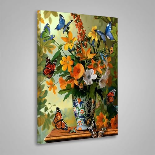 Diamond Painting Erwachsene Blume 5D Diamond Painting Full Drill Schmetterling Diamant Malerei Bilder DIY Diamont Art Stickerei Set Geeignet Geschenk, Zur Entspannung und Wanddeko 50x70cm PjY8251 1-W Diamond Painting Erwachsene Blume 5D Diamond Painting Full Drill Schmetterling Diamant Malerei Bilder DIY Diamont Art Stickerei Set Geeignet Geschenk, Zur Entspannung und Wanddeko 50x70cm PjY8251 1-W von MEOSUEWI
