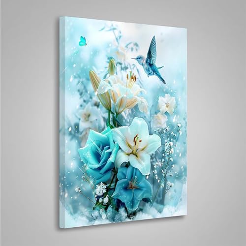 Diamond Painting Erwachsene Blume 5D Diamond Painting Full Drill Vogel Diamant Malerei Bilder DIY Diamont Art Stickerei Set Geeignet Als Geschenk, Zur Entspannung und Wanddeko (70x95cm) PjY7149 L-V von MEOSUEWI