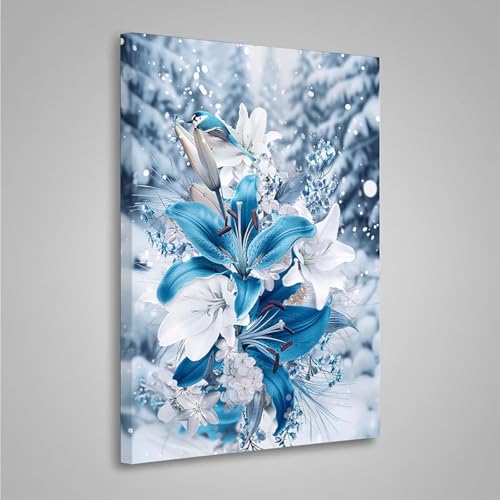 Diamond Painting Erwachsene Blumen 5D Diamond Painting Full Drill Blume Diamant Malerei Bilder DIY Diamont Art Stickerei Set Geeignet Als Geschenk, Zur Entspannung und Wanddeko (60x80cm) PjY8099 2-6 von MEOSUEWI