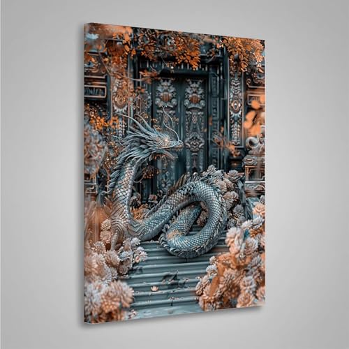 Diamond Painting Erwachsene Drachen 5D Diamond Painting Full Drill Blume Diamant Malerei Bilder DIY Diamont Art Stickerei Set Geeignet Als Geschenk, Zur Entspannung und Wanddeko (30x40cm) PjY7231 O-O von MEOSUEWI