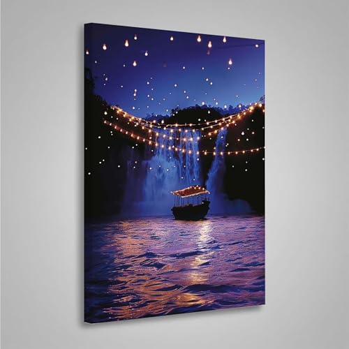 Diamond Painting Erwachsene Fallen 5D Diamond Painting Full Drill Boot Diamant Malerei Bilder DIY Diamont Art Stickerei Set Geeignet Als Geschenk, Zur Entspannung und Wanddeko (60x80cm) PjY8087 L-0 von MEOSUEWI