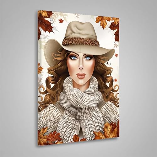 Diamond Painting Erwachsene Frau 5D Diamond Painting Full Drill Blätter Diamant Malerei Bilder DIY Diamont Art Stickerei Set Geeignet Als Geschenk, Zur Entspannung und Wanddeko (60x80cm) PjY3585 R-G von MEOSUEWI