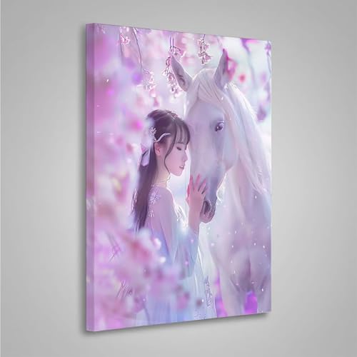 Diamond Painting Erwachsene Frau 5D Diamond Painting Full Drill Pferd Diamant Malerei Bilder DIY Diamont Art Stickerei Set Geeignet Als Geschenk, Zur Entspannung und Wanddeko (30x40cm) PjY7743 3-L von MEOSUEWI