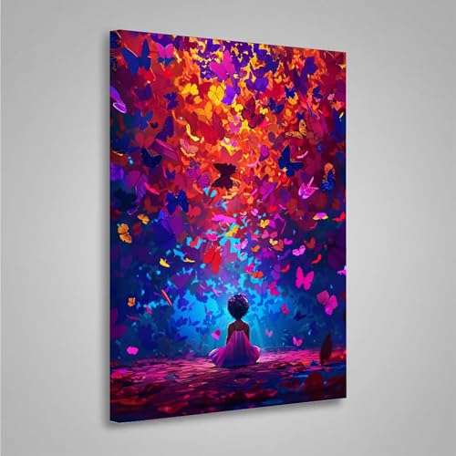 Diamond Painting Erwachsene Frau 5D Diamond Painting Full Drill Schmetterling Diamant Malerei Bilder DIY Diamont Art Stickerei Set Geeignet Geschenk, Entspannung und Wanddeko (30x40cm) PjY3193 0-R von MEOSUEWI