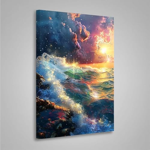 Diamond Painting Erwachsene Himmel 5D Diamond Painting Full Drill Ozean Diamant Malerei Bilder DIY Diamont Art Stickerei Set Geeignet Als Geschenk, Zur Entspannung und Wanddeko (50x70cm) PjY4231 0-7 von MEOSUEWI