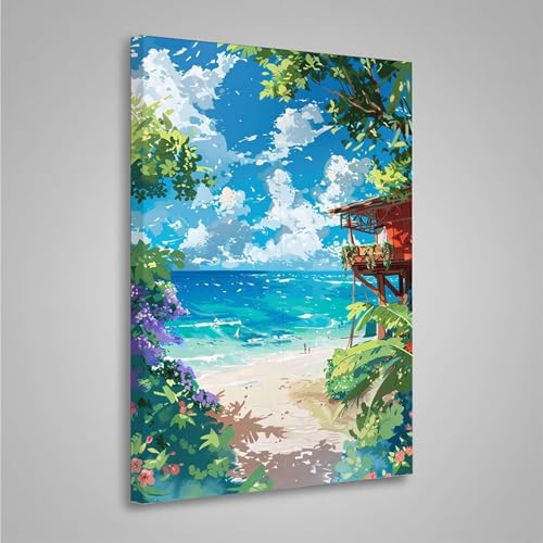 Diamond Painting Erwachsene Landschaft 5D Diamond Painting Full Drill Ozean Diamant Malerei Bilder DIY Diamont Art Stickerei Set Geeignet Geschenk, Zur Entspannung und Wanddeko (60x80cm) PjY8209 K-F von MEOSUEWI