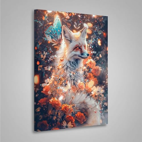 Diamond Painting Erwachsene Schmetterling 5D Diamond Painting Full Drill Blume Diamant Malerei Bilder DIY Diamont Art Stickerei Set Geeignet Geschenk, Entspannung und Wanddeko (30x40cm) PjY3693 0-4 von MEOSUEWI
