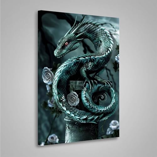 Diamond Painting Erwachsene Tier 5D Diamond Painting Full Drill Drachen Diamant Malerei Bilder DIY Diamont Art Stickerei Set Geeignet Als Geschenk, Zur Entspannung und Wanddeko (80x110cm) PjY5649 T-7 von MEOSUEWI
