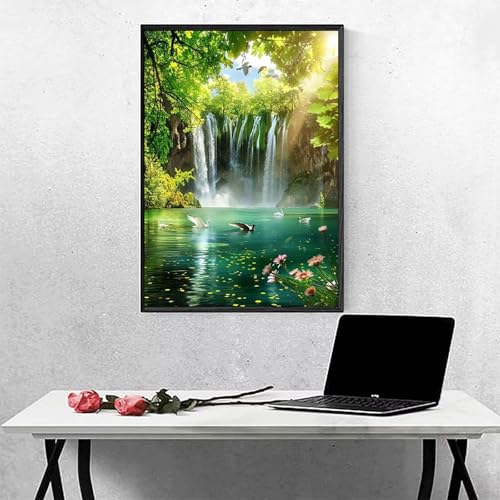 Diamond Painting Fallen Diamond Painting Erwachsen Schwan Basteln für Erwachsene, Vollbohrer Diamant Malerei Set, Diamant Kunst Malerei Stickerei Set, Wanddeko Deko, Geschenke 100x135cm PJY6 I-K von MEOSUEWI