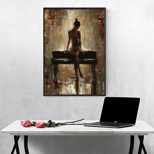 Diamond Painting Frau Diamond Painting Erwachsen Schwarz Basteln für Erwachsene, Vollbohrer Diamant Malerei Set, Diamant Kunst Malerei Stickerei Set, Wanddeko Deko, Geschenke 60x80cm PJY8 1-P von MEOSUEWI