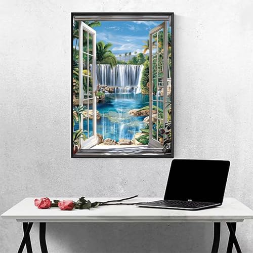 Diamond Painting Ozean Diamond Painting Erwachsen Fallen Basteln für Erwachsene, Vollbohrer Diamant Malerei Set, Diamant Kunst Malerei Stickerei Set, Wanddeko Deko, Geschenke 70 x 95 cm PJY9 3-O von MEOSUEWI