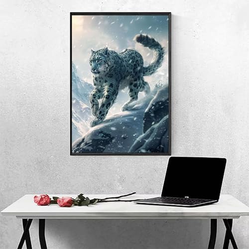 Diamond Painting Tier Diamond Painting Erwachsen Leopard Basteln für Erwachsene, Vollbohrer Diamant Malerei Set, Diamant Kunst Malerei Stickerei Set, Wanddeko Deko, Geschenke 40x50CM PJY6 4-N von MEOSUEWI
