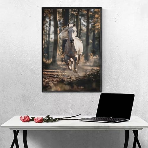 Diamond Painting Wald Diamond Painting Erwachsen Pferd Basteln für Erwachsene, Vollbohrer Diamant Malerei Set, Diamant Kunst Malerei Stickerei Set, Wanddeko Deko, Geschenke （50x65cm） PJY1 8-9 von MEOSUEWI