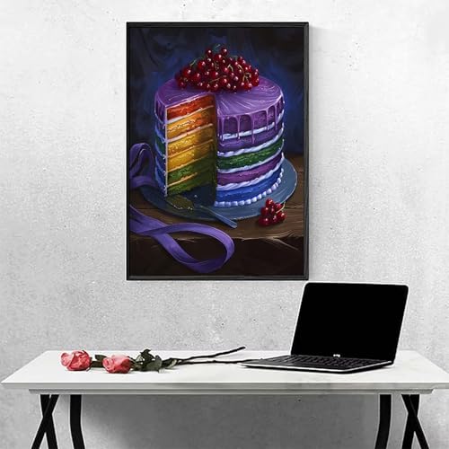 Kuchen Diamond Painting Obst Diamant Painting Bilder Erwachsene Bastelset, DIY Diamond Art Runder Vollbohrer Diamanten Kinder Malerei Stickerei Kreuzstich, Dekoration, Geschenk （100x135cm） PJY5 5-4 von MEOSUEWI