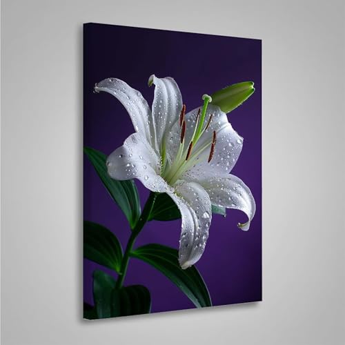 MEOSUEWI 5D Diamant Painting Bilder Blume Diamond Painting Erwachsene Lilie DIY Runden Mosaikherstellung Basteln Erwachsene Anfänger Set für Heim Schlafzimmer Wand Deko, Geschenke 50x70cm PjY5640 M-7 von MEOSUEWI