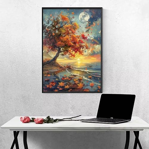 Sonnenuntergang Diamond Painting Blätter Diamant Painting Bilder Erwachsene Bastelset, DIY Diamond Art Runder Vollbohrer Diamanten Kinder Malerei Stickerei Kreuzstich, Geschenk 60 x 80 cm PJY6 9-H Sonnenuntergang Diamond Painting Blätter Diamant Painting Bilder Erwachsene Bastelset, DIY Diamond Art Runder Vollbohrer Diamanten Kinder Malerei Stickerei Kreuzstich, Geschenk 60 x 80 cm PJY6 9-H von MEOSUEWI