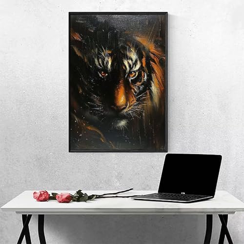 Tier Diamond Painting Tiger Diamant Painting Bilder Erwachsene Bastelset, DIY Diamond Art Runder Vollbohrer Diamanten Kinder Malerei Stickerei Kreuzstich, Dekoration, Geschenk 50x65CM PJY6 6-Q Tier Diamond Painting Tiger Diamant Painting Bilder Erwachsene Bastelset, DIY Diamond Art Runder Vollbohrer Diamanten Kinder Malerei Stickerei Kreuzstich, Dekoration, Geschenk 50x65CM PJY6 6-Q von MEOSUEWI
