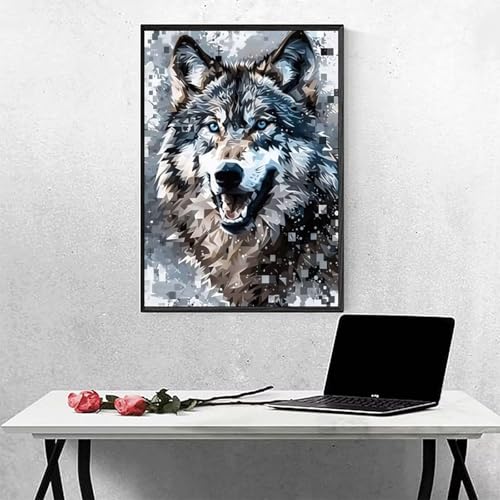 Tier Diamond Painting Wolf Diamant Painting Bilder Erwachsene Bastelset, DIY Diamond Art Runder Vollbohrer Diamanten Kinder Malerei Stickerei Kreuzstich, Dekoration, Geschenk 100 x 135 cm PJY2 2-S Tier Diamond Painting Wolf Diamant Painting Bilder Erwachsene Bastelset, DIY Diamond Art Runder Vollbohrer Diamanten Kinder Malerei Stickerei Kreuzstich, Dekoration, Geschenk 100 x 135 cm PJY2 2-S von MEOSUEWI