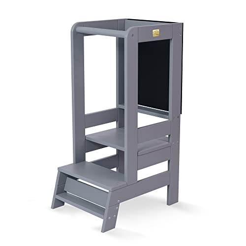MEOWBABY Lernturm – Höhenverstellbarer Montessori Learning Tower für Kinder – Lernturm ab 1 Jahr – Sicherer Kinder Tritthocker – Holz Küchenhelfer für Küche & Alltag, Grau MEOWBABY Lernturm – Höhenverstellbarer Montessori Learning Tower für Kinder – Lernturm ab 1 Jahr – Sicherer Kinder Tritthocker – Holz Küchenhelfer für Küche & Alltag, Grau von MEOWBABY