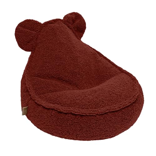 MEOWBABY Sitzsack Kinder – Bequemer Kindersessel mit Füllung – Sitzsack Kinderzimmer – Weicher Bodensessel für Kleinkinder – Waschbarer Bezug – Kindersitzsack für Mädchen & Jungen, Bearly, Dunkelbraun von MEOWBABY
